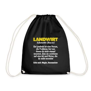 Landwirt Definition Bauer Traktor Fahrer Agrar Tre - Turnbeutel - Schwarz - Vorne