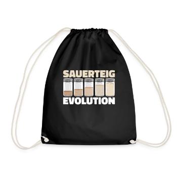 Bäcker Bäckerei Pan Sauerteig Evolution - Turnbeutel - Schwarz - Vorne