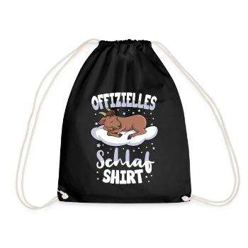 Offizielles Schlafshirt Ziegen Liebhaber Ziege - Turnbeutel - Schwarz - Vorne