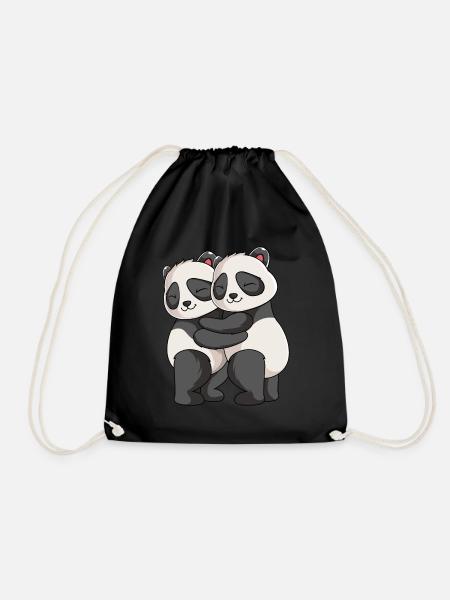 Panda Liebhaber Pandabär Mädchen Kinder - Turnbeutel - Schwarz