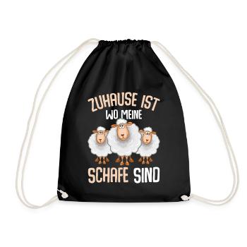 Zuhause ist wo meine Schafe sind - Turnbeutel - Schwarz - Vorne