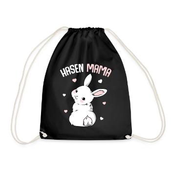 Hasenmama Hase Kaninchen Ostern Hasen - Turnbeutel - Schwarz - Vorne