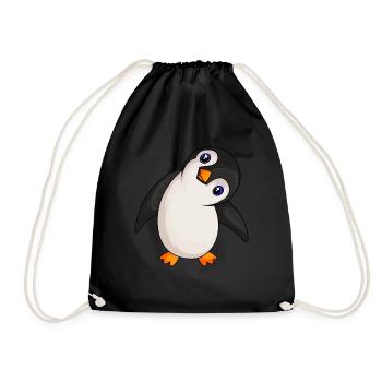 Pinguin Liebhaber Penguin Mädchen - Turnbeutel - Schwarz - Vorne
