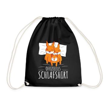 Offizielles Schlafshirt Eichhörnchen Familie - Turnbeutel - Schwarz - Vorne