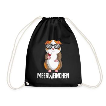 Meerweinchen Meerschweinchen Wein - Turnbeutel - Schwarz - Vorne