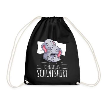 Offizielles Schlafshirt Elefant Mädchen - Turnbeutel - Schwarz - Vorne
