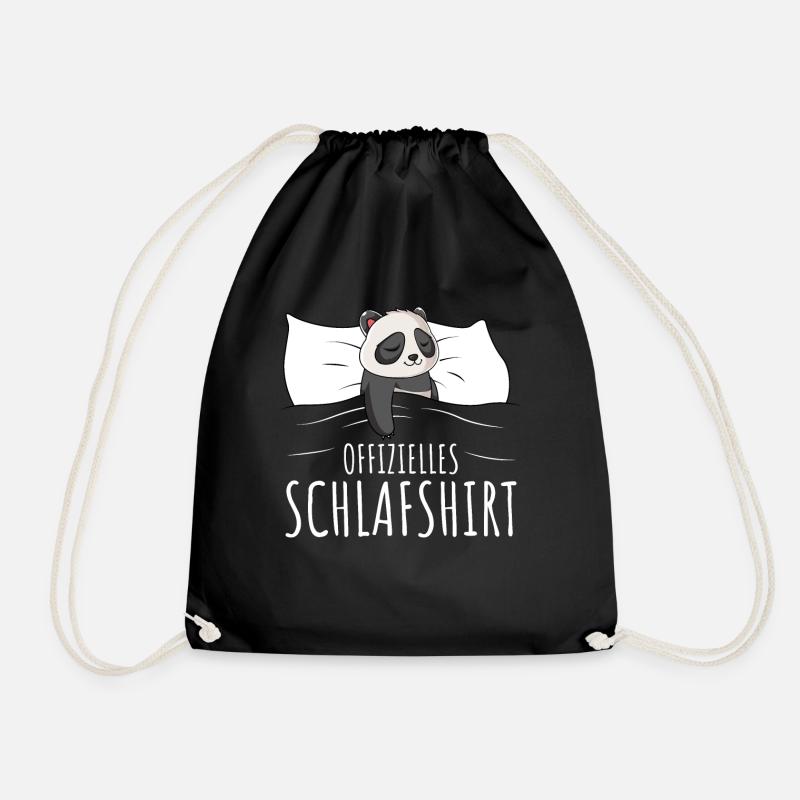 Offizielles Schlafshirt Panda - Turnbeutel - Schwarz