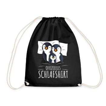 Offizielles Schlafshirt Pinguin Familie - Turnbeutel - Schwarz - Vorne