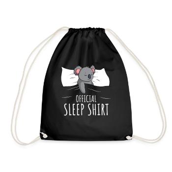 Koala Sleeping Shirt Girls Kids - Drawstring Bag - black - Front