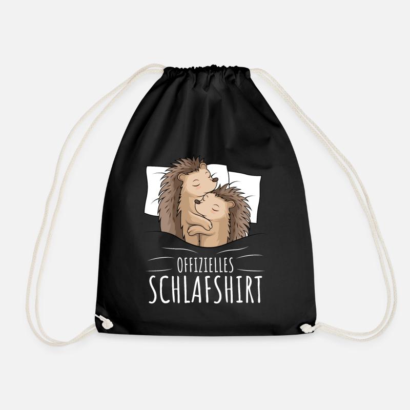 Offizielles Schlafshirt Igel - Turnbeutel - Schwarz