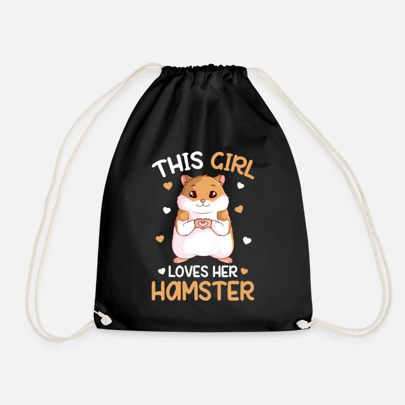 Hamster Mädchen Kinder Geschenk - Turnbeutel - Schwarz
