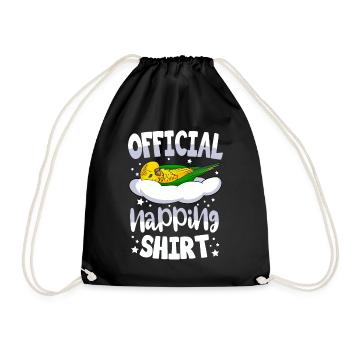 Budgerigar Sleeping Shirt Bird Gift - Drawstring Bag - black - Front