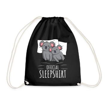 Kaola Sleeping Shirt Koala Lover Gift - Drawstring Bag - black - Front