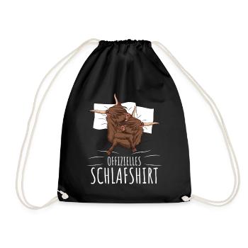 Sleeping shirt Scottish Highland beef - Drawstring Bag - black - Front
