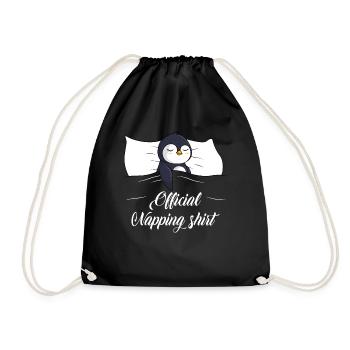 Penguin Sleeping Shirt Penguin Gift - Drawstring Bag - black - Front