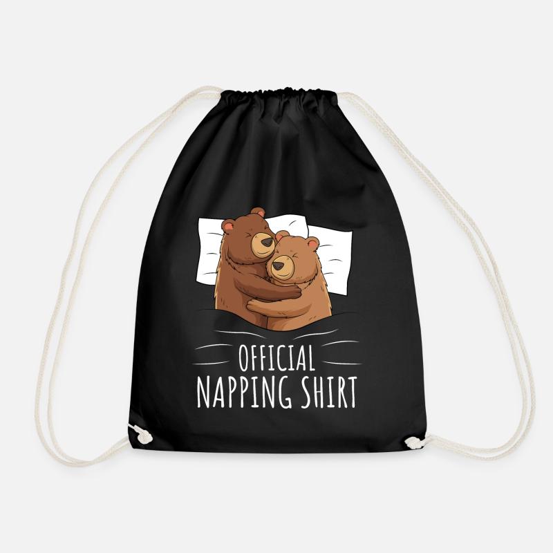 Bär Schlafshirt Bären Geschenk - Turnbeutel - Schwarz