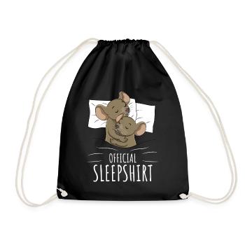 Souris Chemise de couchage Souris Cadeau - Sac de sport léger - noir - Devant