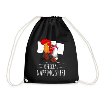 Hühner Schlafshirt Huhn Geschenk - Turnbeutel - Schwarz - Vorne