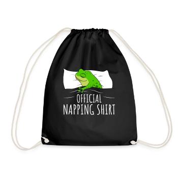 Frosch Schlafshirt Frösche Geschenk - Turnbeutel - Schwarz - Vorne