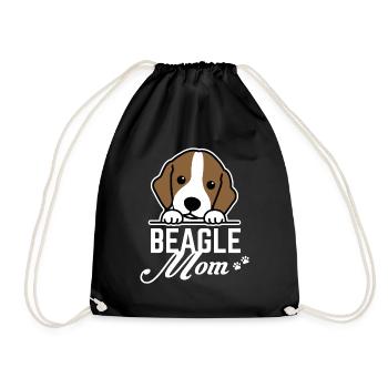 Beagle Mom - Mama - Mutter - Turnbeutel - Schwarz - Vorne