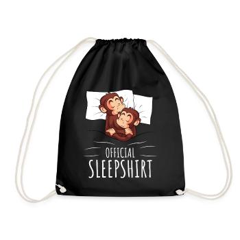 Monkey Sleeping Shirt Monkey Gift - Drawstring Bag - black - Front