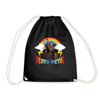 Death Metal Rainbow Heavy Metal Geschenk - Turnbeutel - Schwarz - Vorne