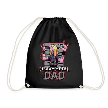Heavy Metal Dad Heavy Metal Geschenk - Turnbeutel - Schwarz - Vorne