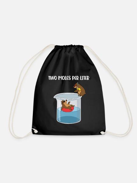 Two Moles Per Liter Chemie Geschenk - Turnbeutel - Schwarz