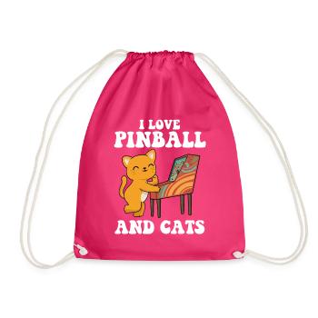 I Love Pinball Retro Spiele Geschenk - Turnbeutel - Fuchsia - Vorne