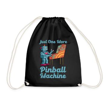 Just One More Pinball Retro Spiele Geschenk - Turnbeutel - Schwarz - Vorne