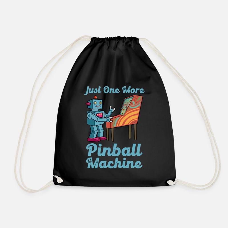 Just One More Pinball Retro Spiele Geschenk - Turnbeutel - Schwarz