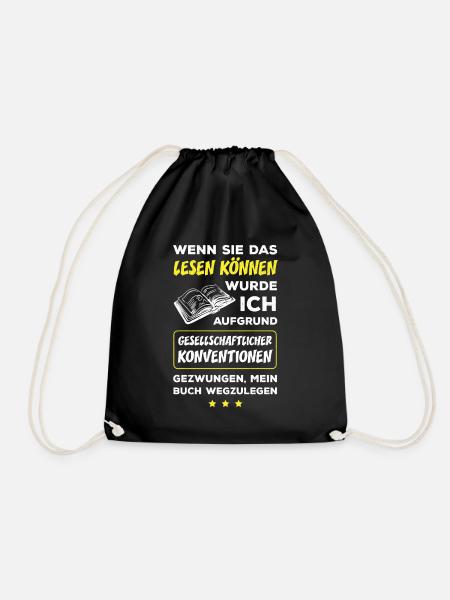 Wenn Sie Das Lesen Können Wurde Ich Gezwungen Mein - Turnbeutel - Schwarz