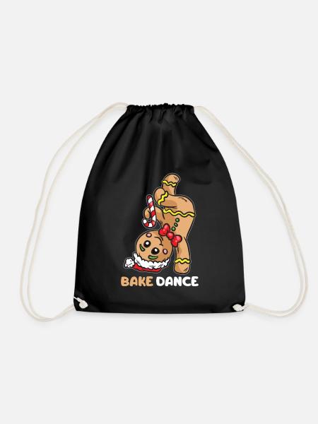 Bake Dance Lebkuchenmann Breakdance Weihnachten - Turnbeutel - Schwarz