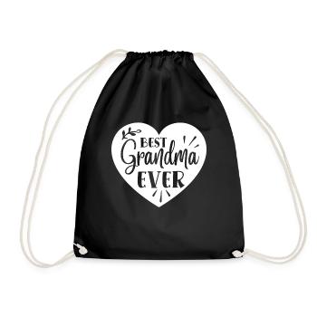 Best Grandma Ever Grandmother Gift - Drawstring Bag - black - Front