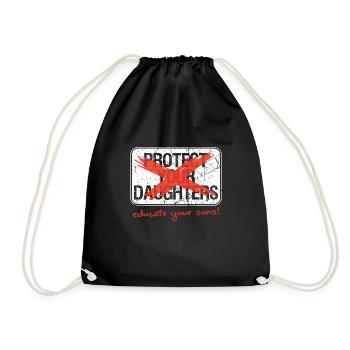 Educate Your Sons Strong Female Lead Quote - Drawstring Bag - black - Front
