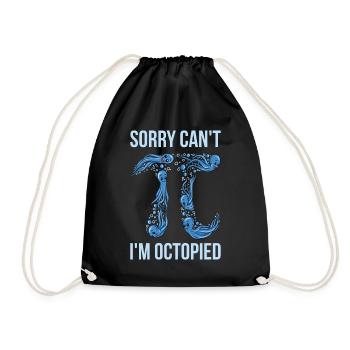 Octopi Math Pi Tag Gift - Drawstring Bag - black - Front