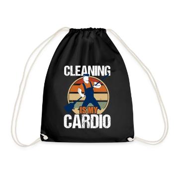 Cleaning Is My Cardio Housekeeping Housekeeper - Drawstring Bag - black - Front