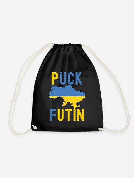 FK Putin, Puck Futin, Stand an der Seite der Ukraine, Antikrieg - Turnbeutel - Schwarz