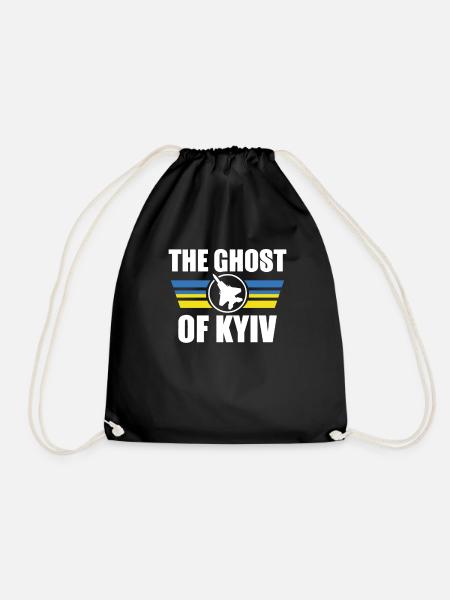 Der Geist von Kiew Ukraine Flagge Ace Fighter Pilot - Turnbeutel - Schwarz