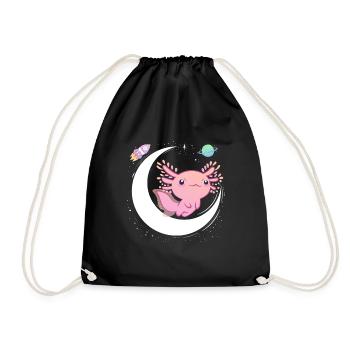 I Axolotl Questions, Funny Axolotl, Cute Pink - Drawstring Bag - black - Front
