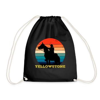 Yellowstone Vintage rétro Cowboy - Sac de sport léger - noir - Devant
