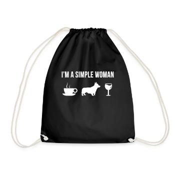Chien Pembroke Welsh Corgi Animal De Compagnie - Sac de sport léger - noir - Devant
