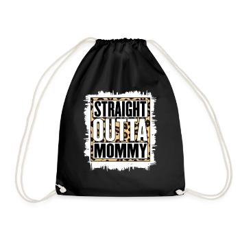 Straight Outta Mama Mama Leopard Mutter Liebhaber - Turnbeutel - Schwarz - Vorne