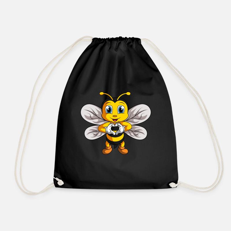 Bienen Kinder Damen Mädchen Biene - Turnbeutel - Schwarz
