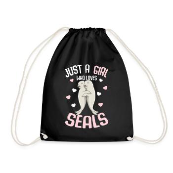 Seal Girls Kids Cadeau - Sac de sport léger - noir - Devant