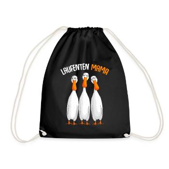 Laufenten Mama Laufente - Turnbeutel - Schwarz - Vorne