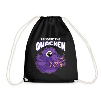 Lassen Sie die Quacken Octopus Quietscheente los - Turnbeutel - Schwarz - Vorne