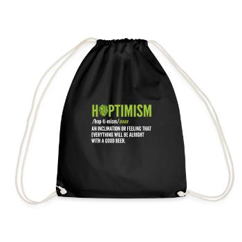 Hoptimism Beer Brewer and Beer Drinking - Turnbeutel - Schwarz - Vorne