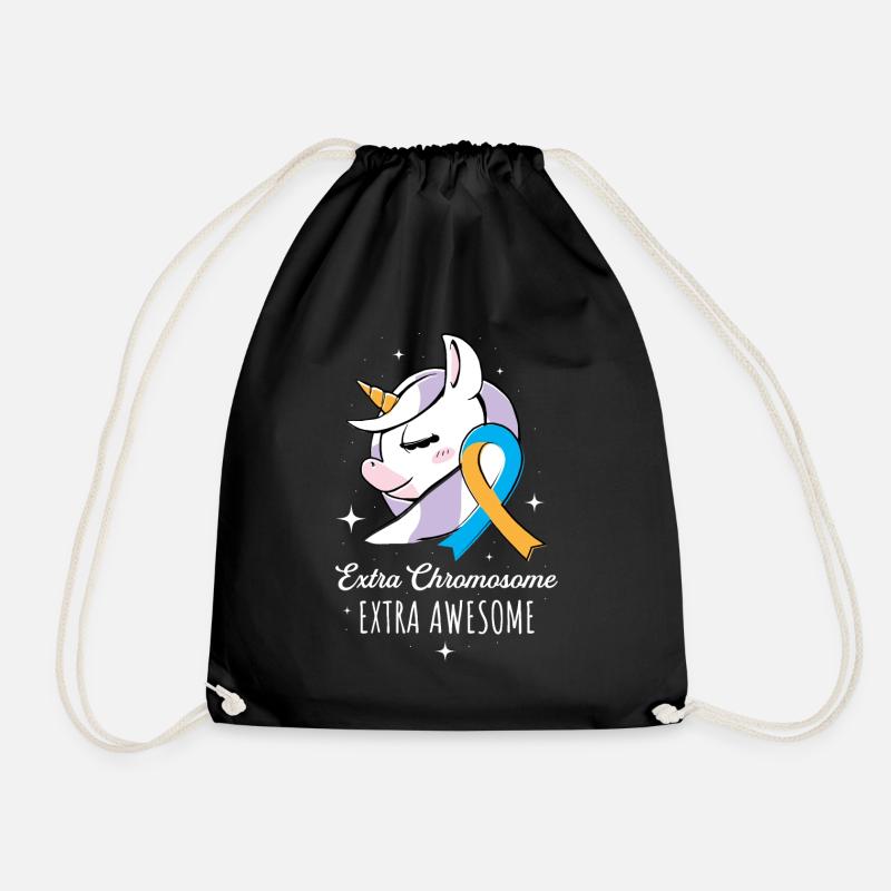 Extra Chromosome Down Syndrome Awareness Geschenk - Turnbeutel - Schwarz