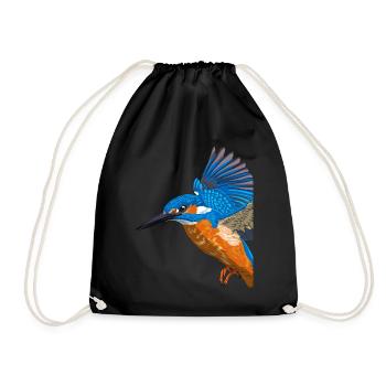 Fliegender Eisvogel - Turnbeutel - Schwarz - Vorne
